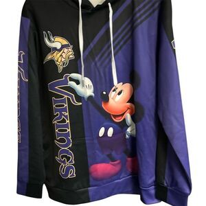 Minnesota‎ Vikings Mickey Mouse 3D Hoodie NFL Sweatshirt Unisex L